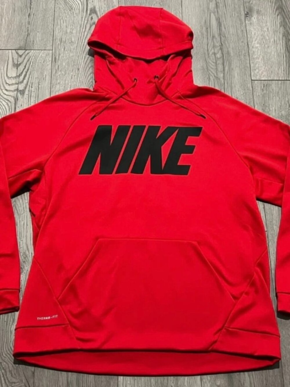 XXL 2XL Mens NIKE Therma-Fit Red Black Logo Pullover Hoodie Top Shirt 811907-657